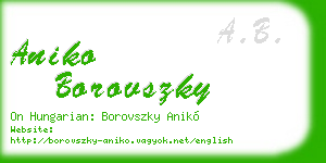 aniko borovszky business card